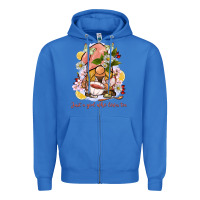 True Royal just a girl who loves tea gnome Zipper Hoodie - BarkalooDesign
