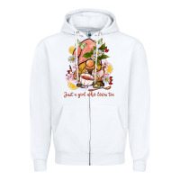 White just a girl who loves tea gnome Zipper Hoodie - BarkalooDesign