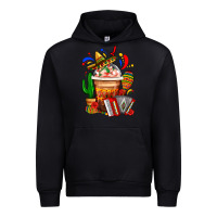 Black Mexican Frappe With Cactus Sombrero And Maracas Urban Hoodie - FaDigitalArtStudio