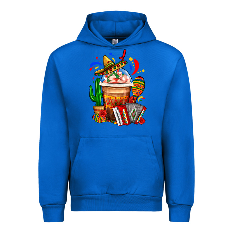 Mexican Frappe With Cactus Sombrero And Maracas Urban Hoodie by FaDigitalArtStudio | Teevron