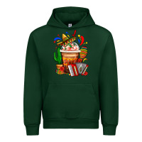 Forest Green Mexican Frappe With Cactus Sombrero And Maracas Urban Hoodie - FaDigitalArtStudio