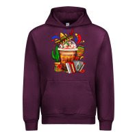 Mauve Wine Mexican Frappe With Cactus Sombrero And Maracas Urban Hoodie - FaDigitalArtStudio