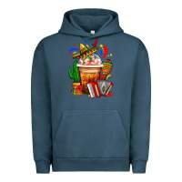 Pigment Midnight Navy Mexican Frappe With Cactus Sombrero And Maracas Urban Hoodie - FaDigitalArtStudio