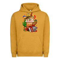 Pigment Peanut Butter Mexican Frappe With Cactus Sombrero And Maracas Urban Hoodie - FaDigitalArtStudio