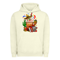 Pigment Pistachio Mexican Frappe With Cactus Sombrero And Maracas Urban Hoodie - FaDigitalArtStudio
