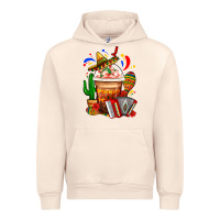 Sandshell Mexican Frappe With Cactus Sombrero And Maracas Urban Hoodie - FaDigitalArtStudio
