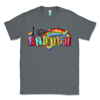 Charcoal Heather i am enough lgbt Classic Tee - MaliasSmallBusiness