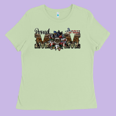Proud Army Mom Ladies Tee Designed By Sublimationcraftshop