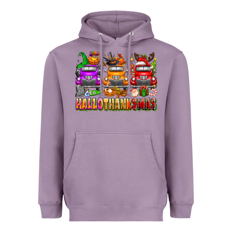 Hallothanksmas Trucks Heavyweight Hoodie by texasbilliewilder | Teevron