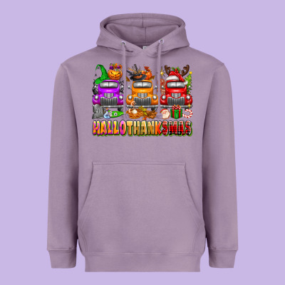 Hallothanksmas Trucks Heavyweight Hoodie Designed By Texasbilliewilder