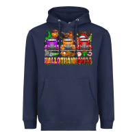 Navy Hallothanksmas trucks Heavyweight Hoodie - texasbilliewilder