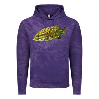 Cloud Purple Smallmouth Bass Fish Illustrations Vintage Hoodie - LillyAllenDesigns