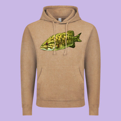 Smallmouth Bass Fish Illustrations Vintage Hoodie Designed By Lillyallendesigns