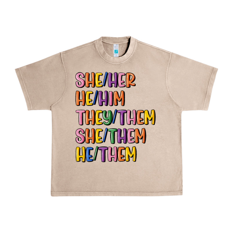 Lgbtq Pronouns Urban Heavy Tee by MaliasSmallBusiness | Teevron