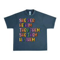 Midnight Navy lgbtq pronouns Urban Heavy Tee - MaliasSmallBusiness