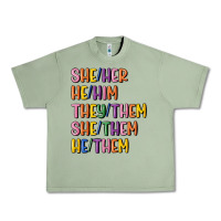 Oil Green lgbtq pronouns Urban Heavy Tee - MaliasSmallBusiness
