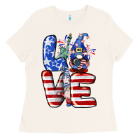 Bone Love 4th of July with gnomes 4th of july Ladies Tee - CowGirlArtShop