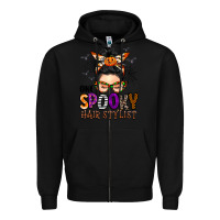 Black one spooky hair stylist Zipper Hoodie - BarkalooDesign