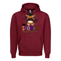 Burgundy one spooky hair stylist Zipper Hoodie - BarkalooDesign