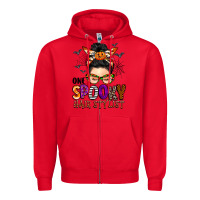 Red one spooky hair stylist Zipper Hoodie - BarkalooDesign