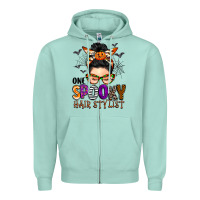 Seafoam one spooky hair stylist Zipper Hoodie - BarkalooDesign