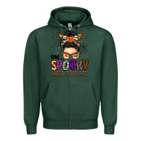 Sports Green one spooky hair stylist Zipper Hoodie - BarkalooDesign