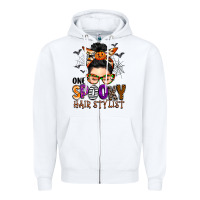 White one spooky hair stylist Zipper Hoodie - BarkalooDesign