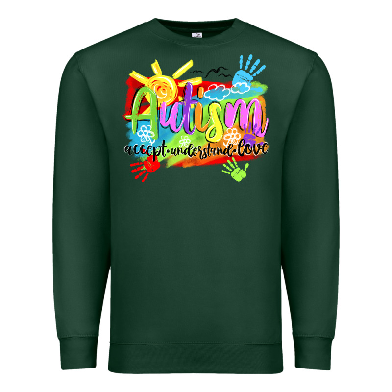 Autism Accept Understand Love Premium Sweatshirt by NancyCooperArtShop | Teevron