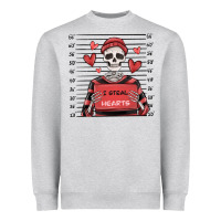 Heather Grey i steal hearts skeleton valentine's day Heavyweight Sweatshirt - MaliasSmallBusiness