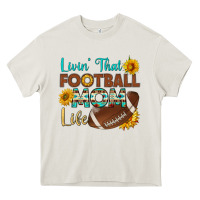 Cream livin' that football mom life Heavy Core Tee - HRA Design Shop