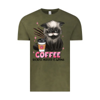 Vintage Olive coffee because murder is wrong grumpy cat Vintage Tee - JahusDesignShop