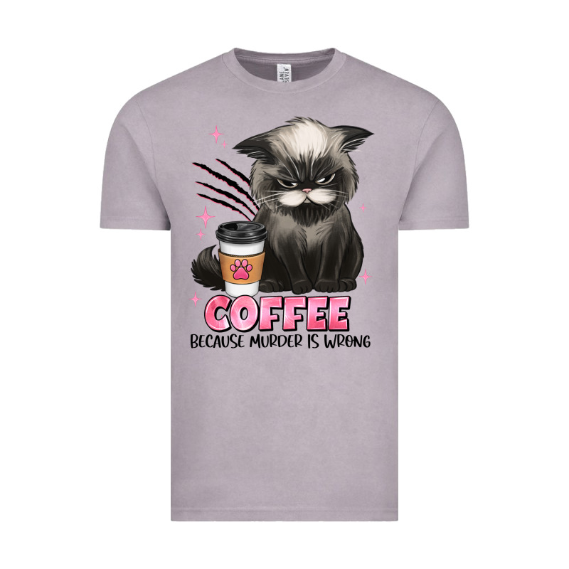 Coffee Because Murder Is Wrong Grumpy Cat Vintage Tee by JahusDesignShop | Teevron