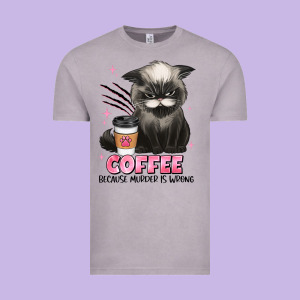 Coffee Because Murder Is Wrong Grumpy Cat Vintage Tee Designed By Jahusdesignshop