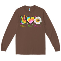 Chestnut peace love happiness Long Sleeve Tee - NancyCooperArtShop