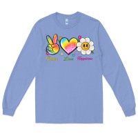Colony Blue peace love happiness Long Sleeve Tee - NancyCooperArtShop