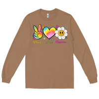 Toasted Coconut peace love happiness Long Sleeve Tee - NancyCooperArtShop