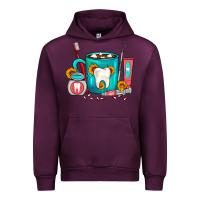 Mauve Wine Dentist Coffee Urban Hoodie - FaDigitalArtStudio