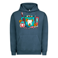 Pigment Midnight Navy Dentist Coffee Urban Hoodie - FaDigitalArtStudio