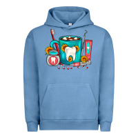 Pigment Pebble Blue Dentist Coffee Urban Hoodie - FaDigitalArtStudio