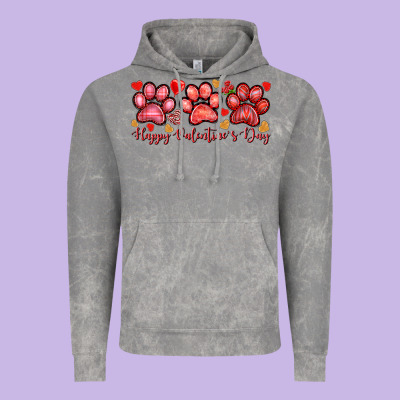 Happy Valentines Day Paws Vintage Hoodie Designed By Nancycooperartshop