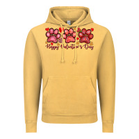 Vintage Mustard happy valentines day paws Vintage Hoodie - NancyCooperArtShop