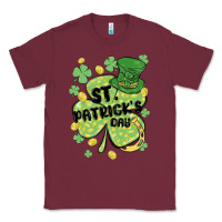 Burgundy st. patrick's day shamrock Classic Tee - MaliasSmallBusiness