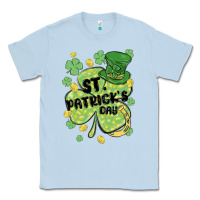 Dusty Blue st. patrick's day shamrock Classic Tee - MaliasSmallBusiness