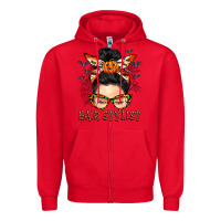 Red Hair stylist messy bun Zipper Hoodie - BarkalooDesign