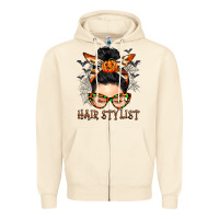 Hair Stylist Messy Bun Zipper Hoodie | Teevron