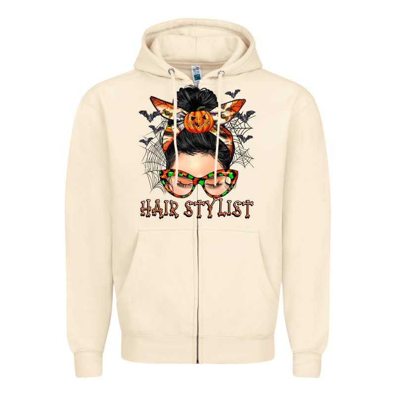 Hair Stylist Messy Bun Zipper Hoodie by BarkalooDesign | Teevron