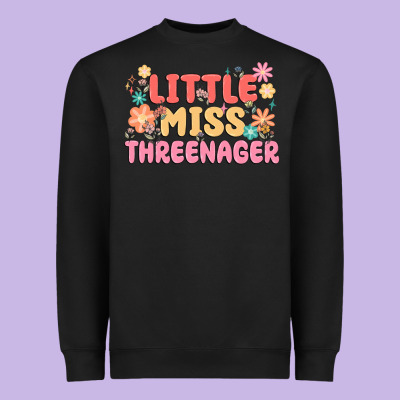 Little Miss Threenager Heavyweight Sweatshirt Designed By Maliassmallbusiness