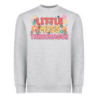 Heather Grey little miss threenager Heavyweight Sweatshirt - MaliasSmallBusiness