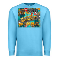 Ocean Blue school bus Premium Sweatshirt - texasbilliewilder