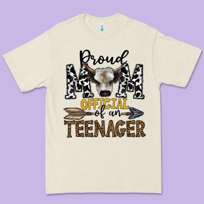 Proud Mom Official Of An Teenager Premium Tee Designed By Cowhidedigitalart